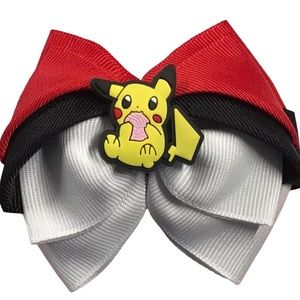 Pikachu Pokemon Pocket Monster themed Hair Bow